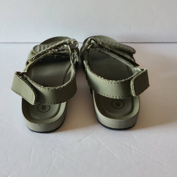 TODDLER KODY FOOTBED SANDALS - CAT & JACK -ADJUSTABLE STRAPS | GREEN | SIZE 8 - Picture 8 of 9